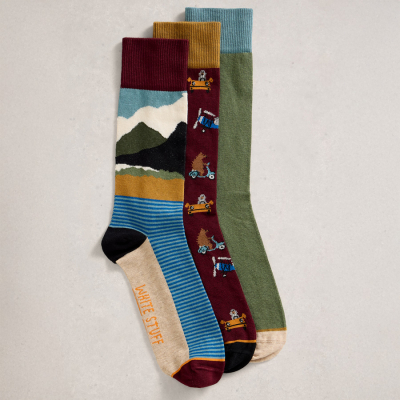 White Stuff Mountain Ride Organic Socks - 3 Pairs