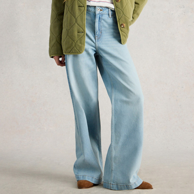 White Stuff Ayla Organic Wide Leg Jeans - Light Denim