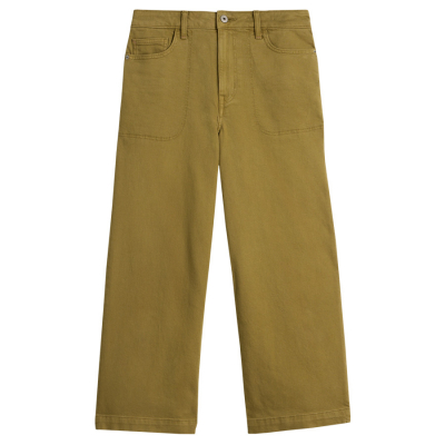White Stuff Tia Organic Wide Leg Crop Jeans - Khaki Green