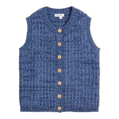 White Stuff Maxine Recycled Button Up Tank Top - Mid Blue