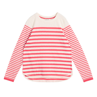 White Stuff Clara Fairtrade Long Sleeve Stripe Tee - Pink