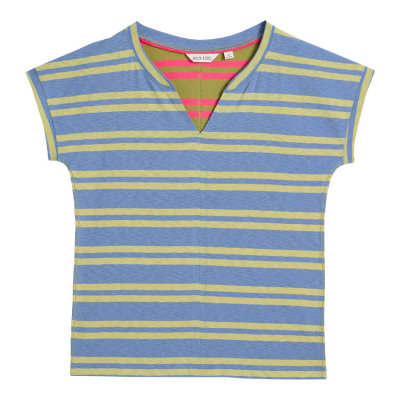 White Stuff Nelly Notch Fairtrade Tee - Blue Stripe
