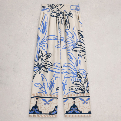 White Studd Shelly Linen Blend Culottes - Ivory