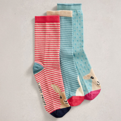White Stuff Farmyard Organic Socks - 3 Pairs