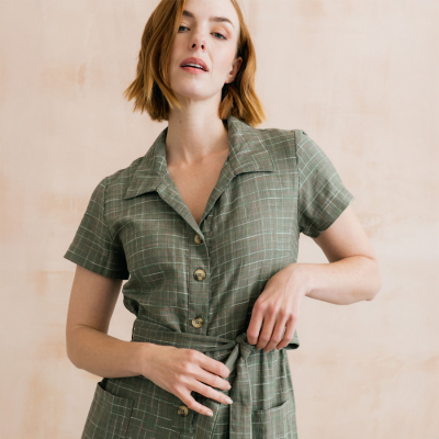 Lily & Me Josie Multi Check Jumpsuit - Laurel