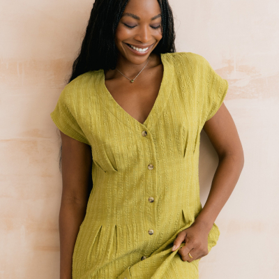 Lily & Me Drift Seersucker Dress - Lime