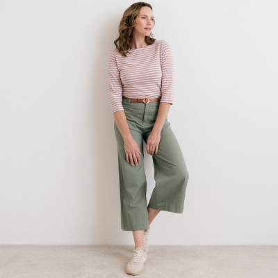 Lily & Me Monica 3/4 Stripe Top - Antique Pink