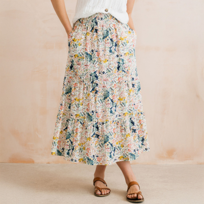 Lily & Me Evie Skirt - Harding Print - Ecru