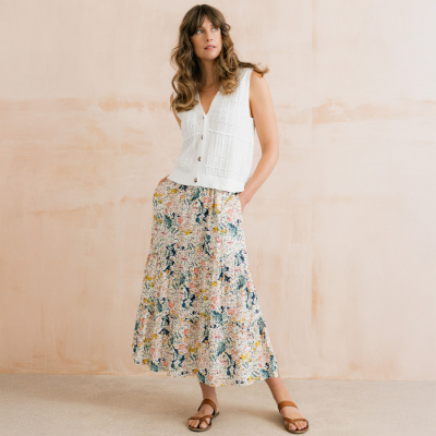 Lily & Me Evie Skirt - Harding Print - Ecru