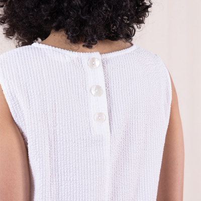 Nomads Cotton Seersucker Vest - White