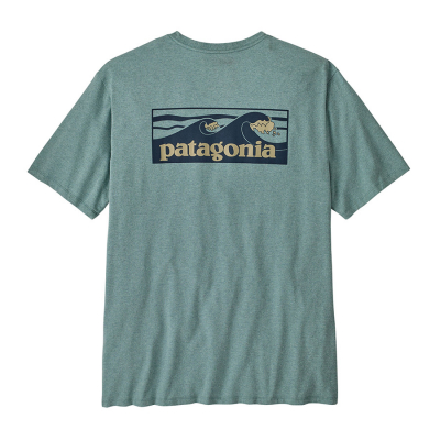 Patagonia Mens Boardshort Logo Pocket Responsibili-Tee - Blue Sage