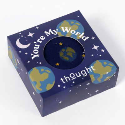 Thought Youre My World Bamboo Box of Socks - Midnight Blue - UK7-11
