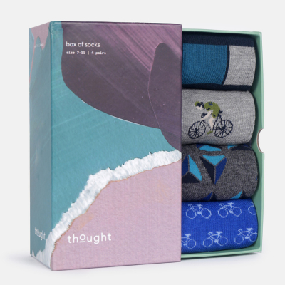 Thought Bicycles & Patterns Bamboo Socks Gift Box - UK7-11 - 4 Pairs