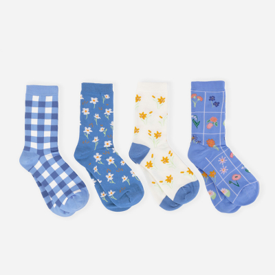 Thought Springtime Floral Organic Cotton Socks Gift Box - UK4-7 - 4 Pairs
