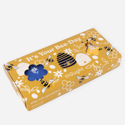 Thought Its your Bee-day! Bamboo Socks Gift Box - UK4-7 - 3 Pairs