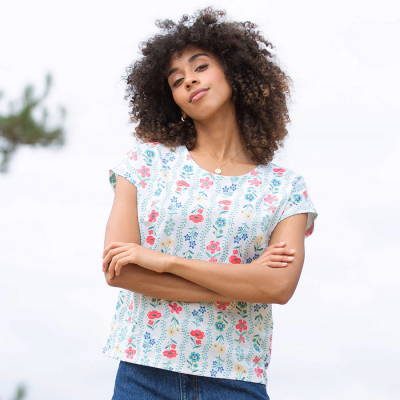Kite Alum Slub Jersey Top Flower Press