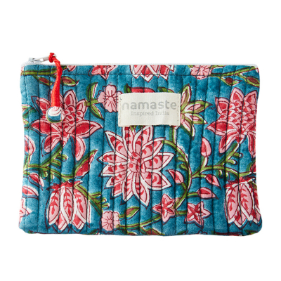 Sanganeri Block Printed Purse - Blue