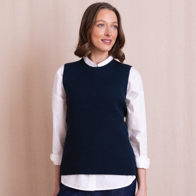 Nomads Organic Knitted Vest - Navy