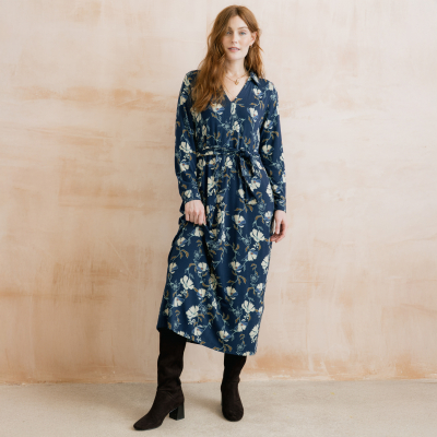 Lily & Me Rosanna Dress - Botanical Study - Navy