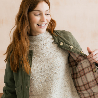 Lily & Me Scarlett Reversible Quilted Jacket - Dark Olive