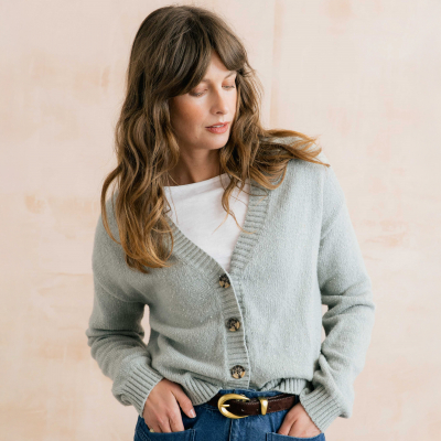 Lily & Me Bloom Knit Cardigan - Fleck - Mist