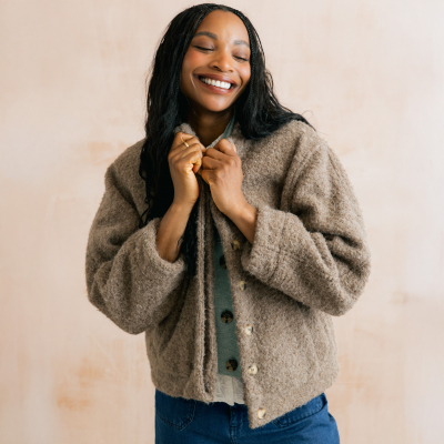 Lily & Me Emin Boucle Jacket - Mushroom
