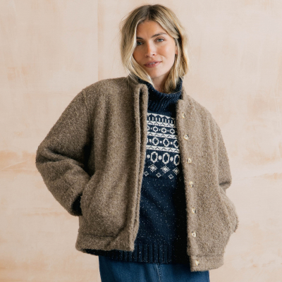 Lily & Me Emin Boucle Jacket - Mushroom