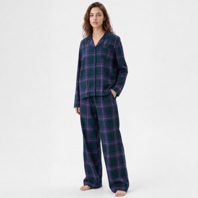 Komodo Womens Jim Jam Pyjama Set - Black Watch