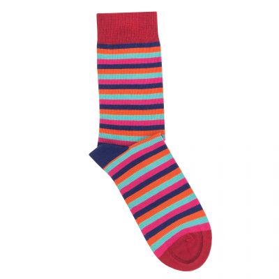 Doris & Dude Orange Stripe Bamboo Socks - UK 7-11