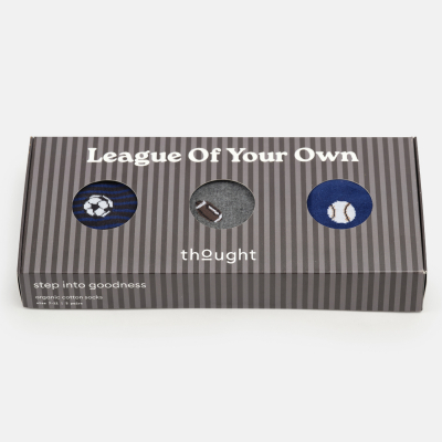 Thought League of Your Own Sport Organic Cotton Socks Gift Box - UK 7-11 - 3 Pairs