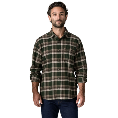 Patagonia Mens Long-Sleeved Lightweight Fjord Flannel Shirt - Treeline Green