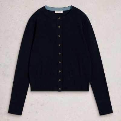White Stuff Lois Organic Cardi - Dark Navy