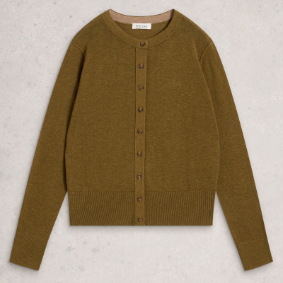 White Stuff Lois Organic Cardi - Chartreuse