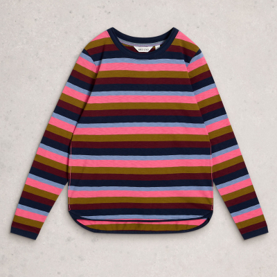 White Stuff Clara Stripe Long Sleeve Tee - Pink