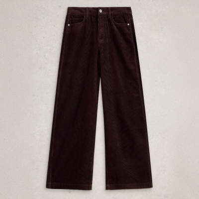 White Stuff Ayla Cord Wide Leg Trouser - Dark Brown