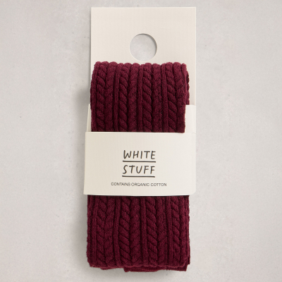White Stuff Patty Pattern Organic Tights - Dark Plum