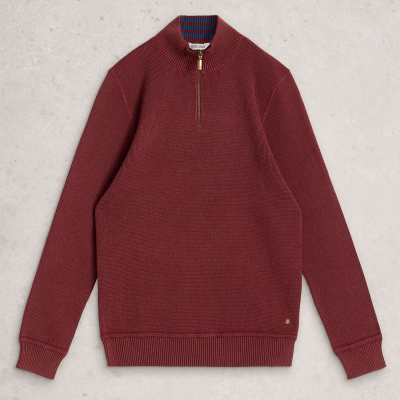 White Stuff Attadale Funnel Neck Organic Jumper - Mid Red
