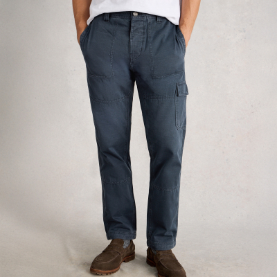 White Stuff Kemble Organic Cargo Trousers - Dark Navy