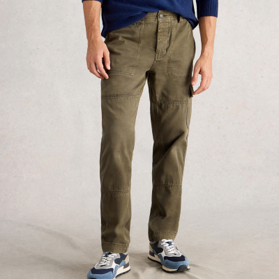 White Stuff Kemble Organic Cargo Trousers - Khaki Green