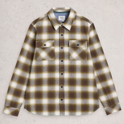 White Stuff Darwen Check Organic Shirt - Chartreuse