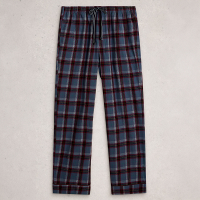White Stuff Wells Organic Check PJ Bottoms - Plum