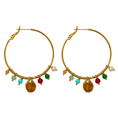 Lotus Feet Lariat Hoop Earrings