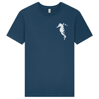 Frank & Faith Save Our Seas Seahorse T-Shirt - Denim Blue
