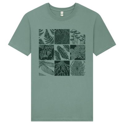 Frank & Faith Nature Grid T-Shirt - Slate Green