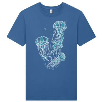 Frank & Faith Jellyfish T-Shirt - Faded Denim