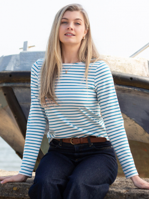 Kite Tarrant Jersey T-Shirt Teal Blue Stripe