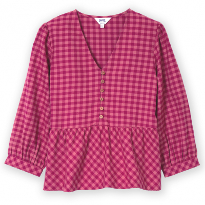 Kite Damson Check Worgret Flannel Blouse