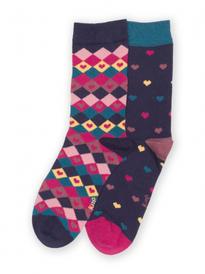Kite Diamond Heart Socks - UK4-7