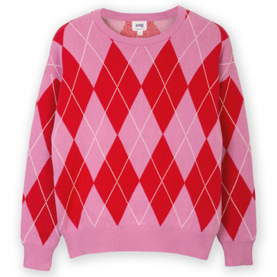 Kite Argyle Piddletrenthide Knit Jumper Red