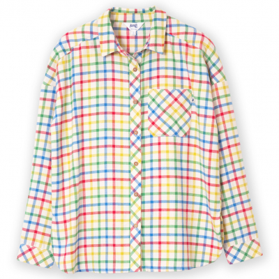 Kite Rainbow Leigh Oversized Flannel Check Shirt Rainbow